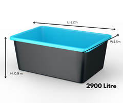 Fiberglass fish pond in garden setting